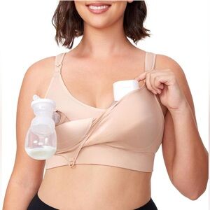 Momcozy Hands-Free Pumping & Nursing Bra Nude Size L NEW